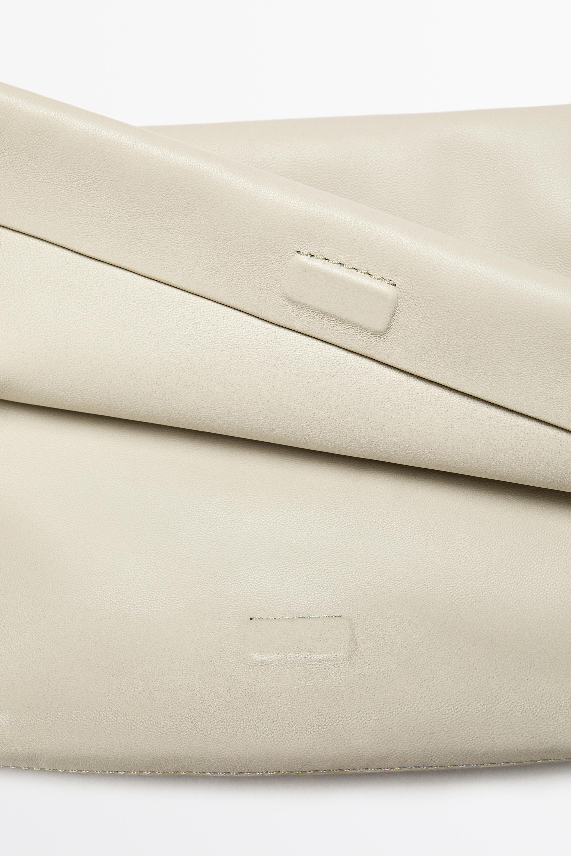Sac bandoulière en cuir nappa à surpiqûres